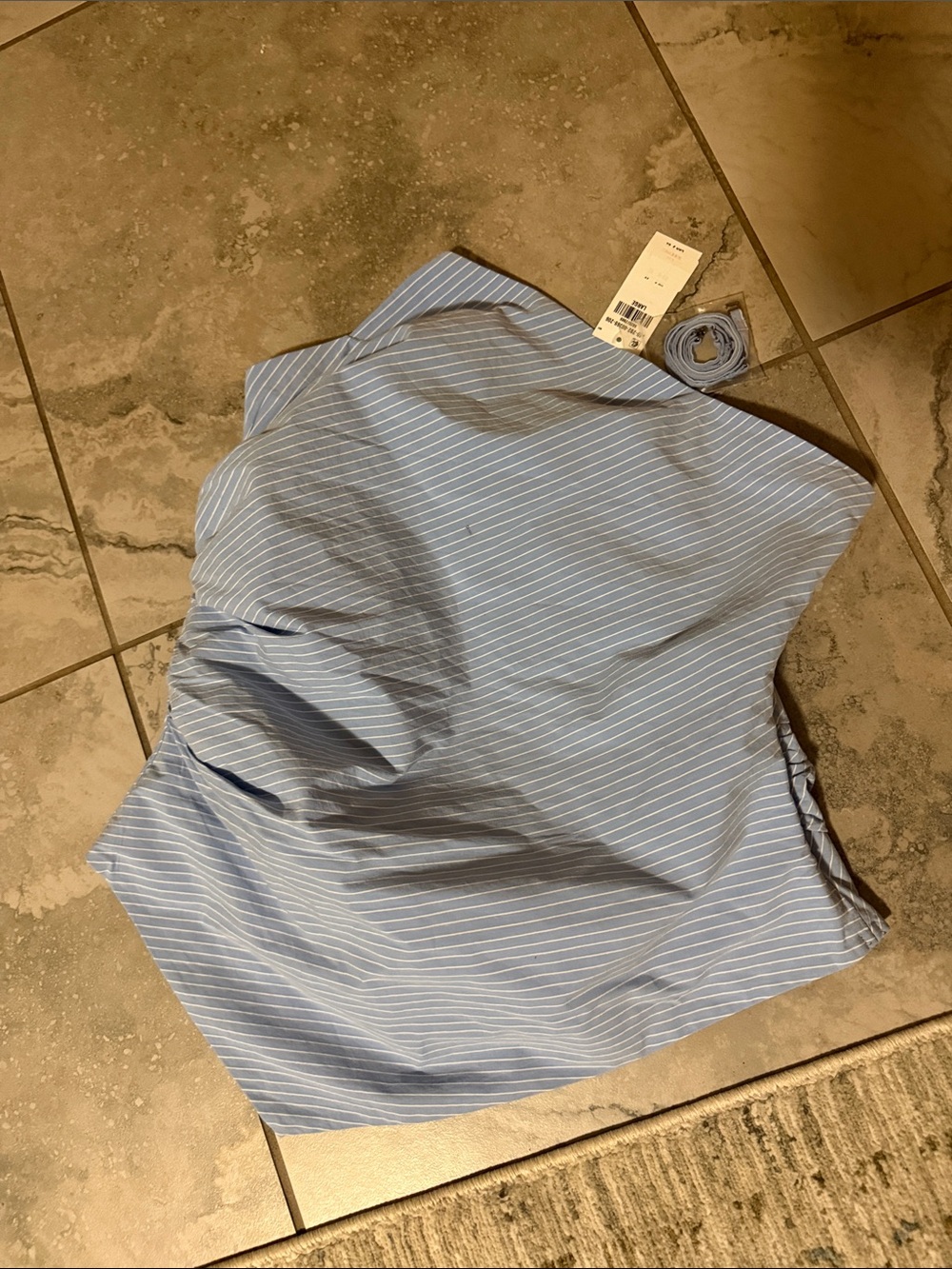 Abercrombie & Fitch Light Blue Pinstriped Women’s Top